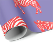 Rote und Lila Zebra Wrapping Geschenkpapier (Rolleneckpunkt)