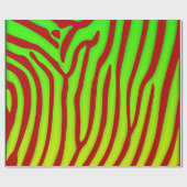 Rote und Limone Zebrastreifen - Tierwerbung Geschenkpapier (Flach)