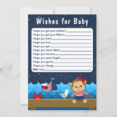 Rote und Marinefischereien von Affen für Kinder Einladung (Vorderseite)