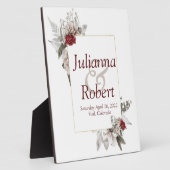 Rote und nebelfarbene Hochzeitsfeier Fotoplatte (Seite)