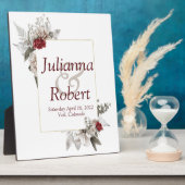 Rote und nebelfarbene Hochzeitsfeier Fotoplatte (Seite)