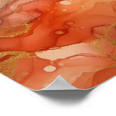 Rote und orange Alkoholtinte Poster (Ecke)