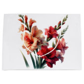 Rote und orange Gladiolen-Blumen Große Geschenktüte (Vorderseite)