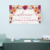 Rote und Orange Herbst Blume Begrüßung Banner (Messeveranstaltung)