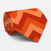 Rote und orange Zickzack Streifen Krawatte (Gerollt)