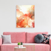 Rote und orangefarbene Alkoholfarbe Leinwanddruck (Insitu (Wohnzimmer))