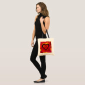 Rote und orangefarbene Beutel Tragetasche (Vorderseite (Model))