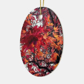 Rote und orangefarbene Blätter Keramik Ornament (Links)