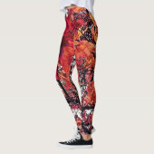 Rote und orangefarbene Blätter Leggings (Links)