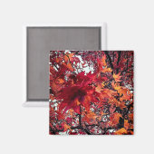 Rote und orangefarbene Blätter Magnet (Vorderseite/Rückseite)