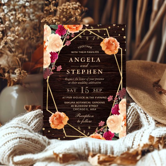 Rote und orangefarbene Blume Einladung