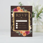 Rote und orangefarbene Blume RSVP Karte (Stehend Vorderseite)