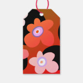 Rote und orangefarbene Blumen Geschenkanhänger (Vorderseite)