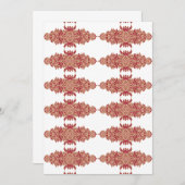 Rote und orangefarbene Blütengestaltung mit Ziergr Einladung (Vorne/Hinten)