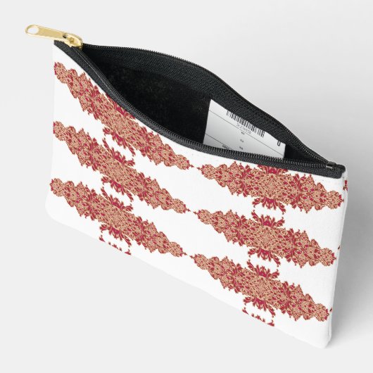 Rote und orangefarbene Blütengestaltung mit Ziergr Zubehörtasche (Offen)