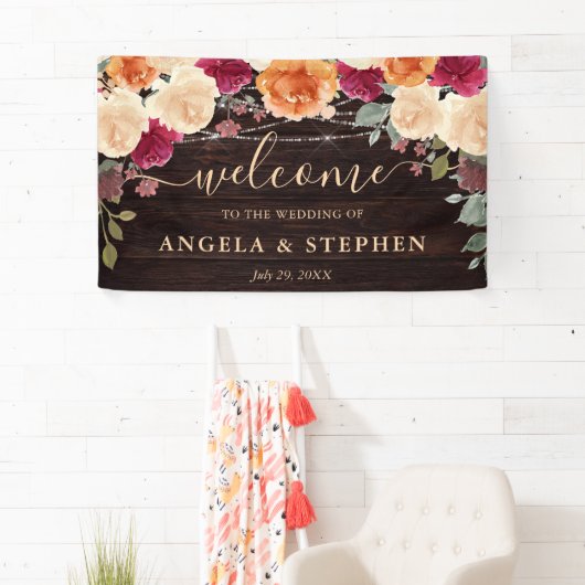 Rote und orangefarbene Herbst-Blume Banner (Insitu)