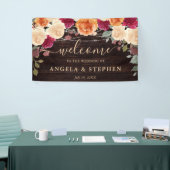 Rote und orangefarbene Herbst-Blume Banner (Messeveranstaltung)