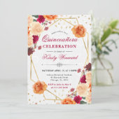 Rote und orangefarbene Herbstfarben - Blume in Qui Einladung (Stehend Vorderseite)