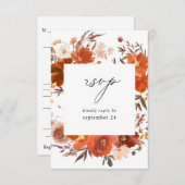 Rote und orangefarbene Herbstflora UAWG RSVP Karte (Vorne/Hinten)