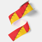 Rote und orangefarbene Imitat Satinband (Rückseite)