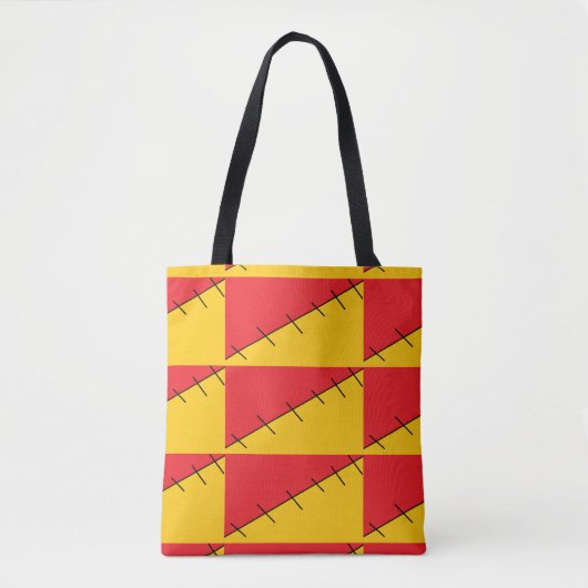 Rote und orangefarbene Imitate geheftet Tasche (Vorderseite)