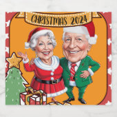 Rote und orangefarbene Karikaturengestaltung mit C Schaumweinetikett (Einzelnes Label)