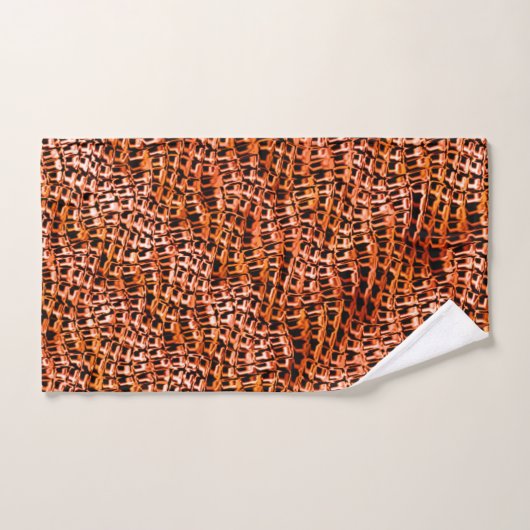 Rote und orangefarbene Korallenjute Badhandtuch Set (Handtuch)