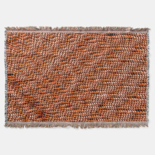 Rote und orangefarbene Korallenjute Decke