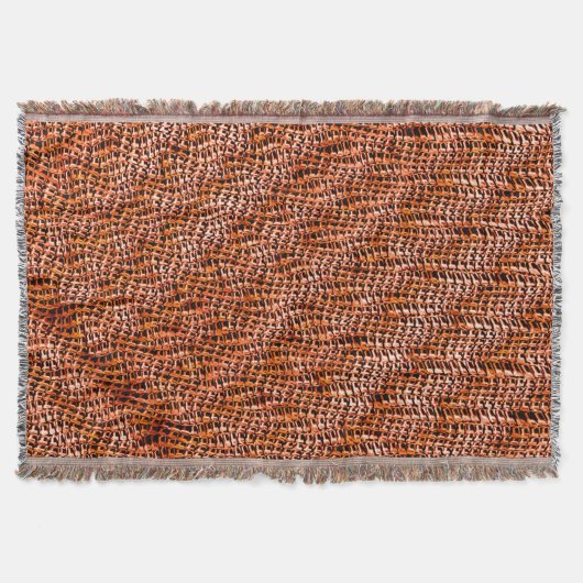 Rote und orangefarbene Korallenjute Decke (Vorderseite)