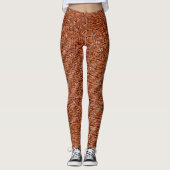 Rote und orangefarbene Korallenjute Leggings (Vorderseite)