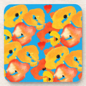 Rote und orangefarbene Mohnblumen Getränkeuntersetzer (Vorderseite)