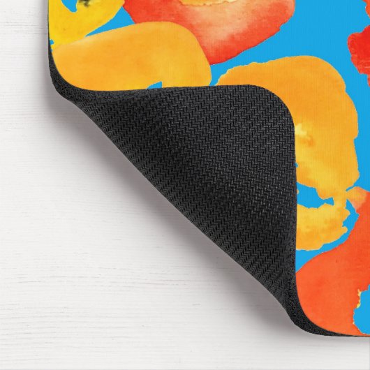 Rote und orangefarbene Mohnblumen Mousepad (Ecke)