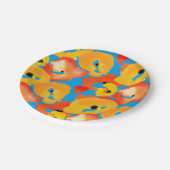 Rote und orangefarbene Mohnblumen Pappteller (Schrägansicht)