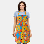 Rote und orangefarbene Mohnblumen Schürze (Getragen)