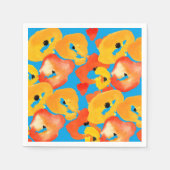 Rote und orangefarbene Mohnblumen Serviette (Vorderseite)