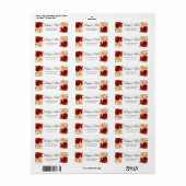 Rote und orangefarbene Rose Hochzeitsadresse (Vorne)
