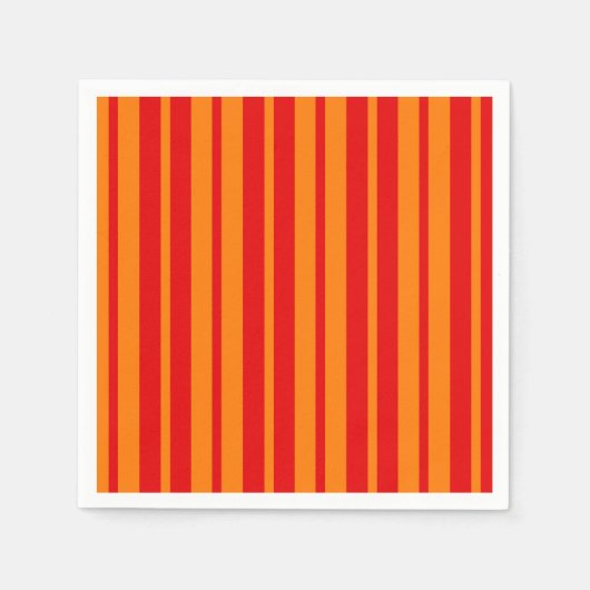 Rote und orangefarbene Streifen Serviette (Vorderseite)