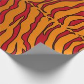 Rote und orangefarbene Tiger-Streifen Geschenkpapier (Ecke)