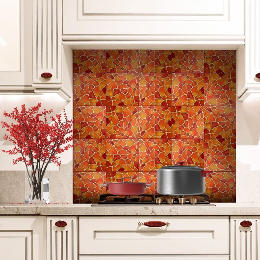 Rote und orangefarbene Zellen abstrakt Fliese