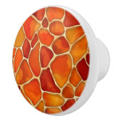 Rote und orangefarbene Zellen abstrakt Keramikknauf (Rechts)