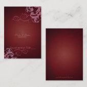 Rote und rosa Bildtrolltisch Platzkarte (Vorne/Hinten)