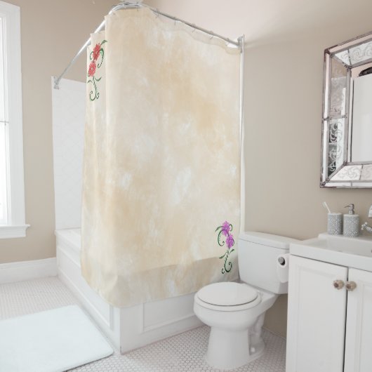 Rote und rosa Blume Duschvorhang (Beispiel)