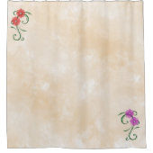 Rote und rosa Blume Duschvorhang (Vorderseite)