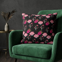 Rote und rosa Blume in Schwarz