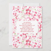 Rote und rosa Blume Kinderdusche Einladung (Rückseite)