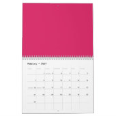 Rote und rosa Blume mit üppig grünem l Kalender (Feb 2027)