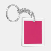 Rote und rosa Blume mit üppig grünem l Schlüsselanhänger (Vorderseite links)