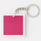 Rote und rosa Blume mit üppig grünem l Schlüsselanhänger (Rückseite)