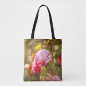 Rote und rosa Blume Tasche (Vorderseite)