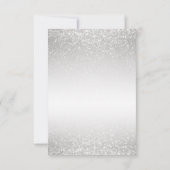 Rote und rosa Blume und Silberner Glitzer Save The Date (Rückseite)